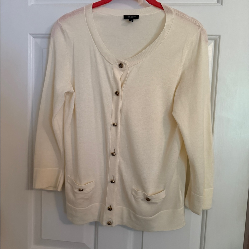 Talbots Ivory Button-Down Cardigan